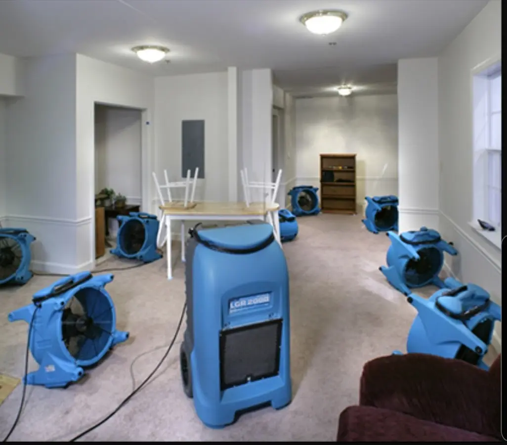 Air movers and dehumidifier setup for Water Extraction & Removal in Yoakum